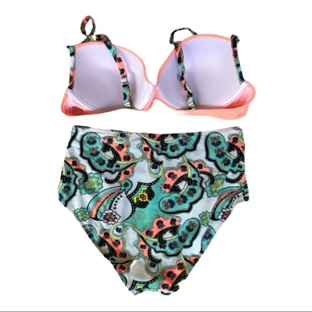 High Waisted Plus Size Bikini 2 piece Set